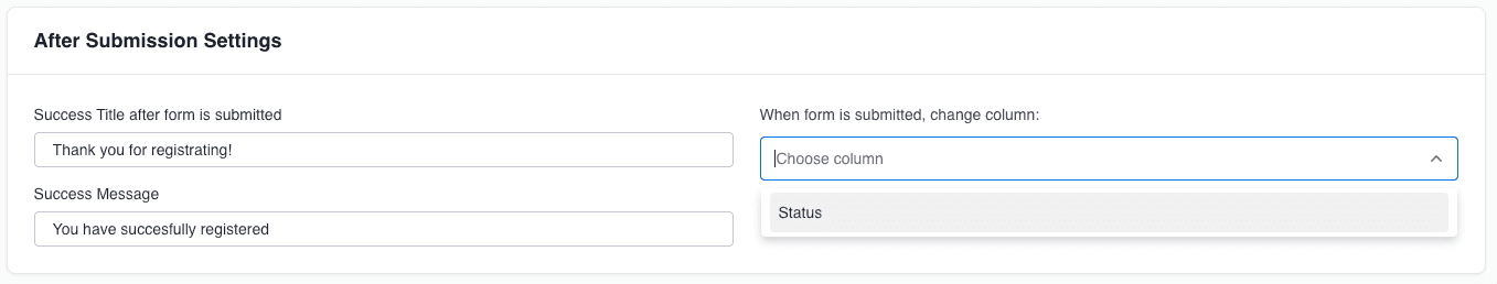 Post-Submission Settings