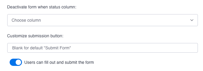 Form Behavior Settings