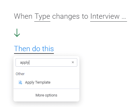 Search apply template