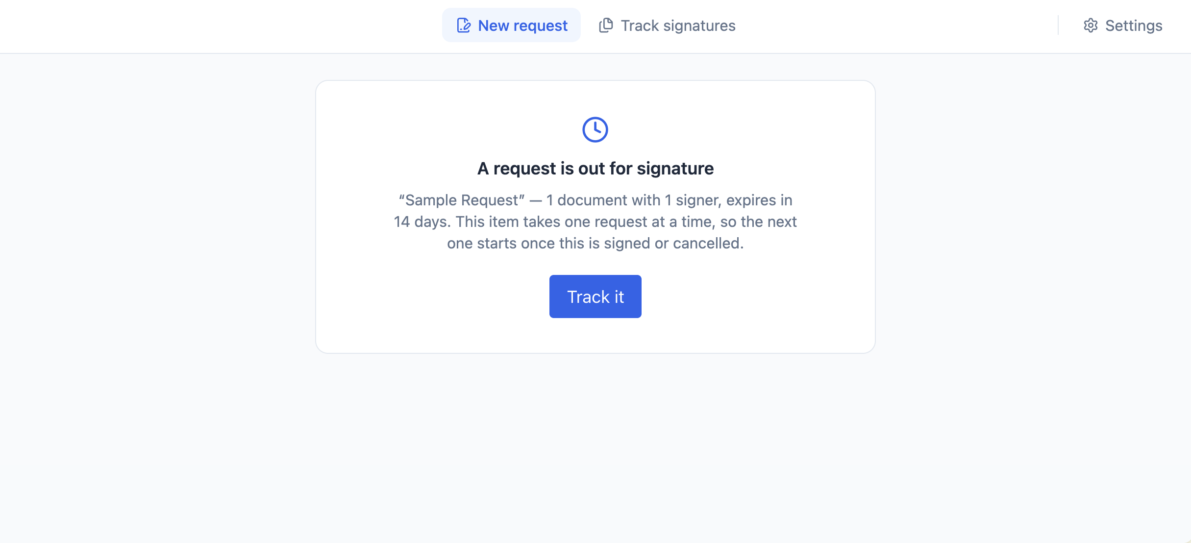 Signature request is out
